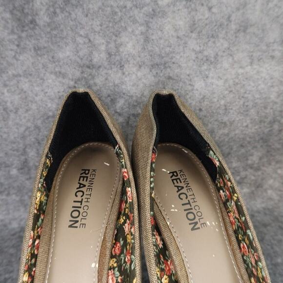 Kenneth Cole Shoes Womens 7.5 Pumps Platform Peep Toe Slip On Knot Fabric Brown - Picture 13 of 15